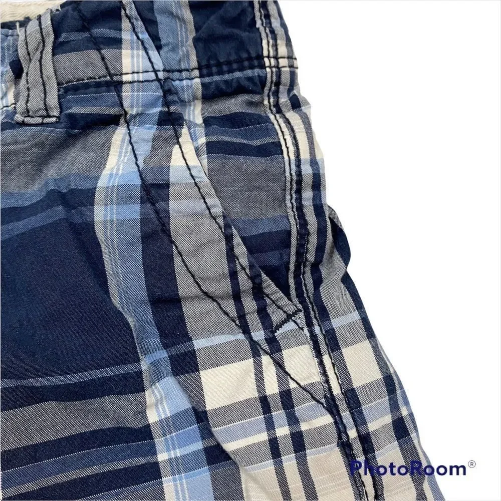 Two Pairs Boys Baby Gap Casual‎ Shorts Both Size 4 Grey and Blue and White Plaid